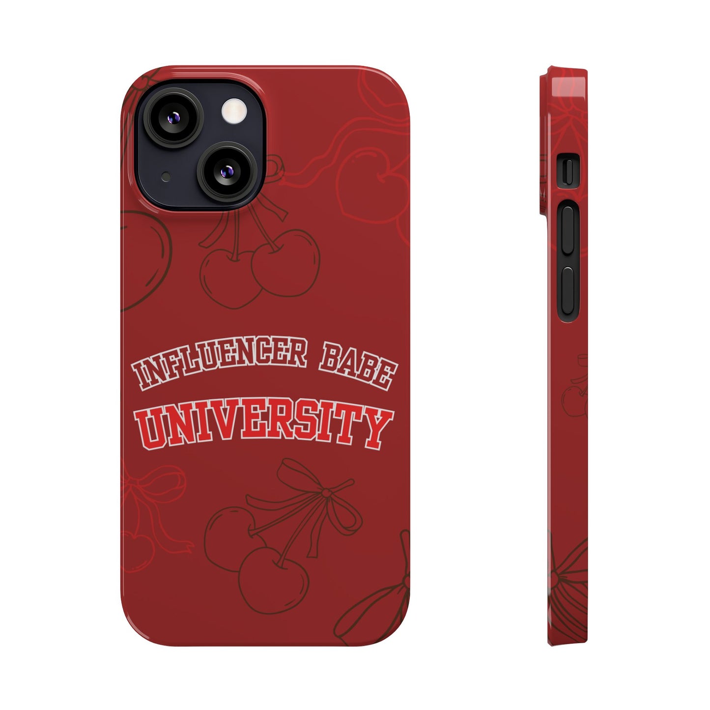 Cherry Theme Influencer BABE UNIVERSITY SLIM PHONE CASE