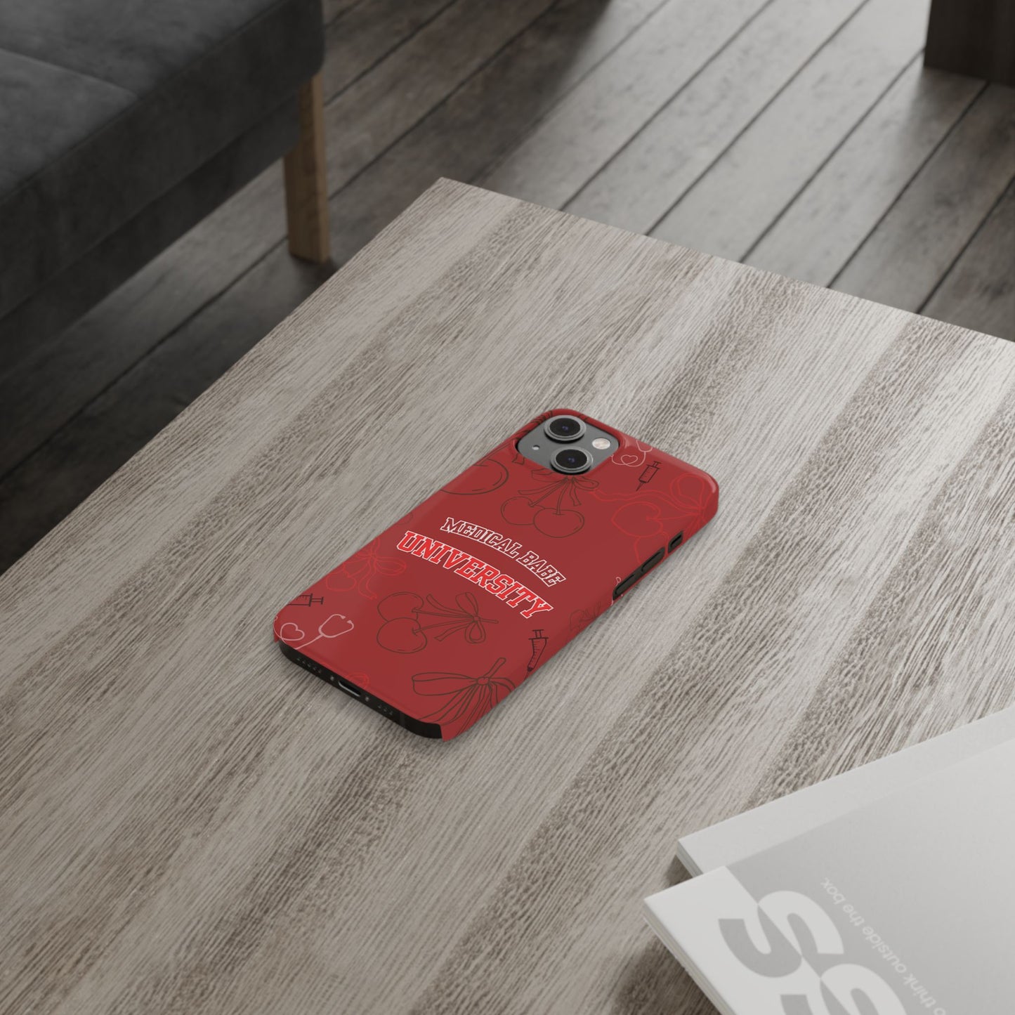 Cherry Theme Medical BABE UNIVERSITY SLIM PHONE CASE