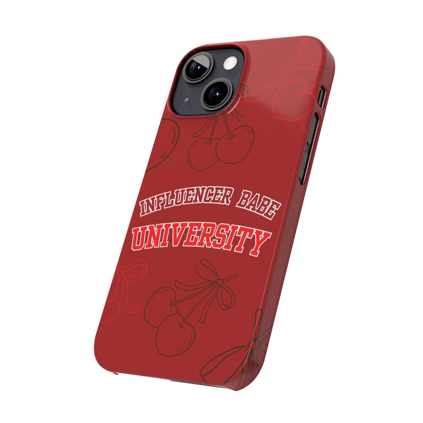 Cherry Theme Influencer BABE UNIVERSITY SLIM PHONE CASE