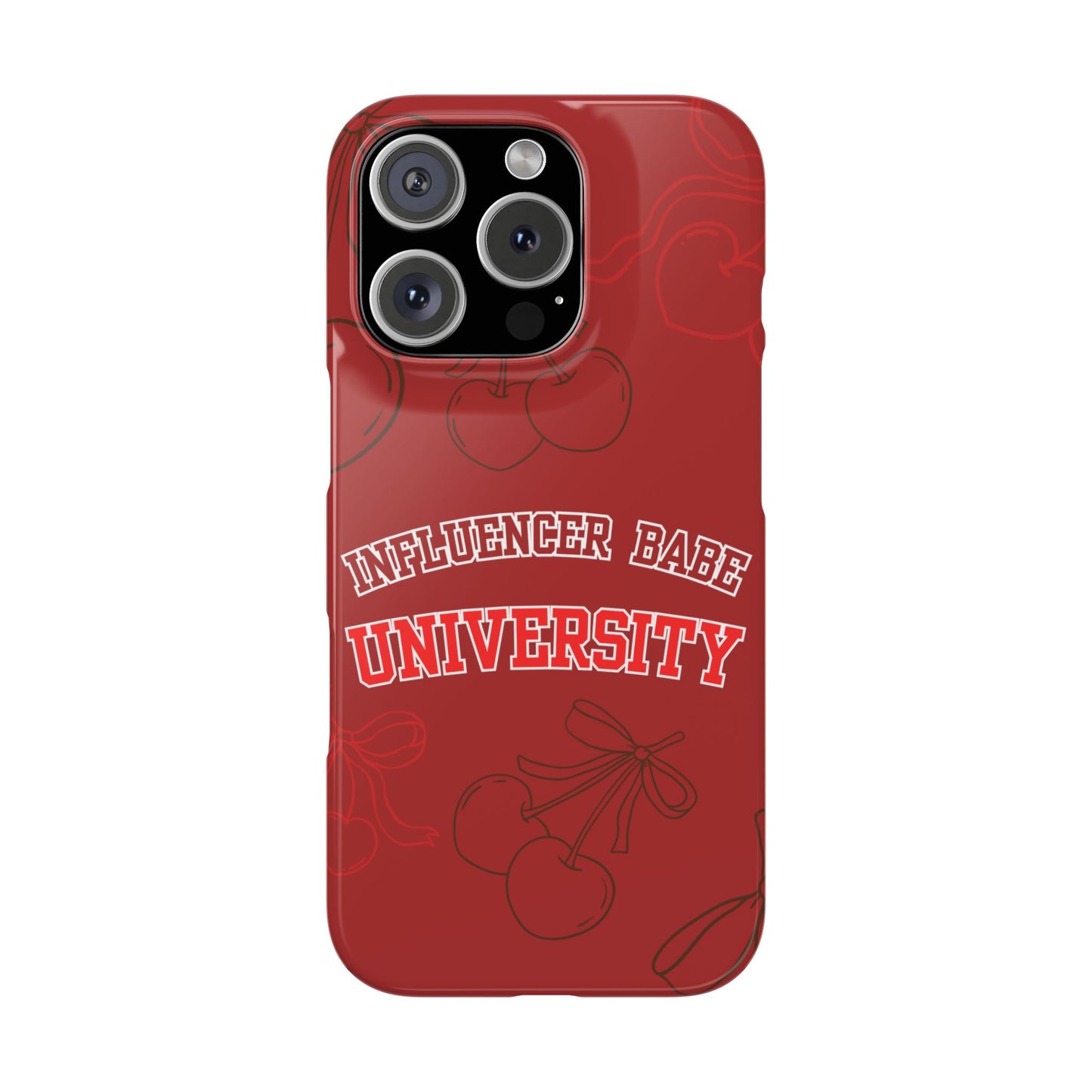 Cherry Theme Influencer BABE UNIVERSITY SLIM PHONE CASE