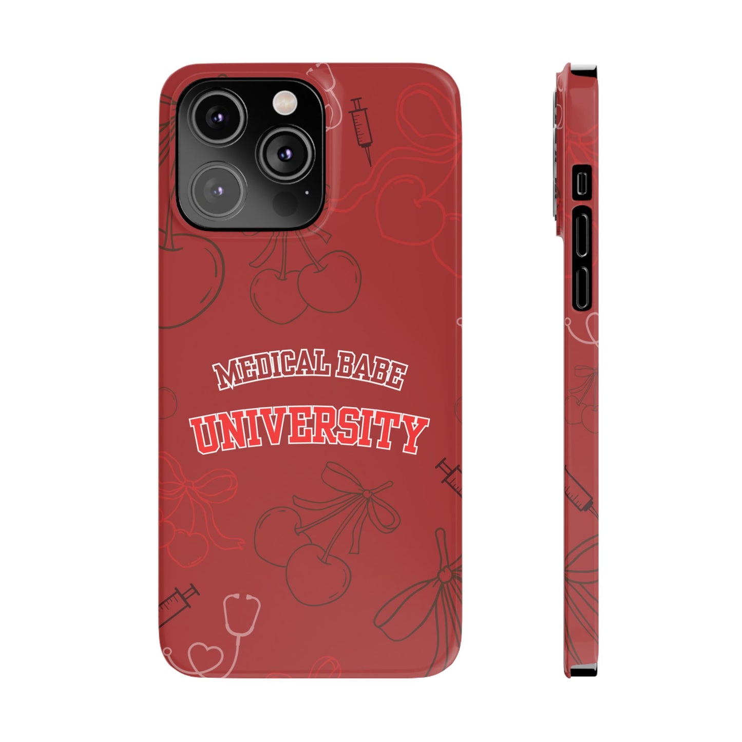 Cherry Theme Medical BABE UNIVERSITY SLIM PHONE CASE