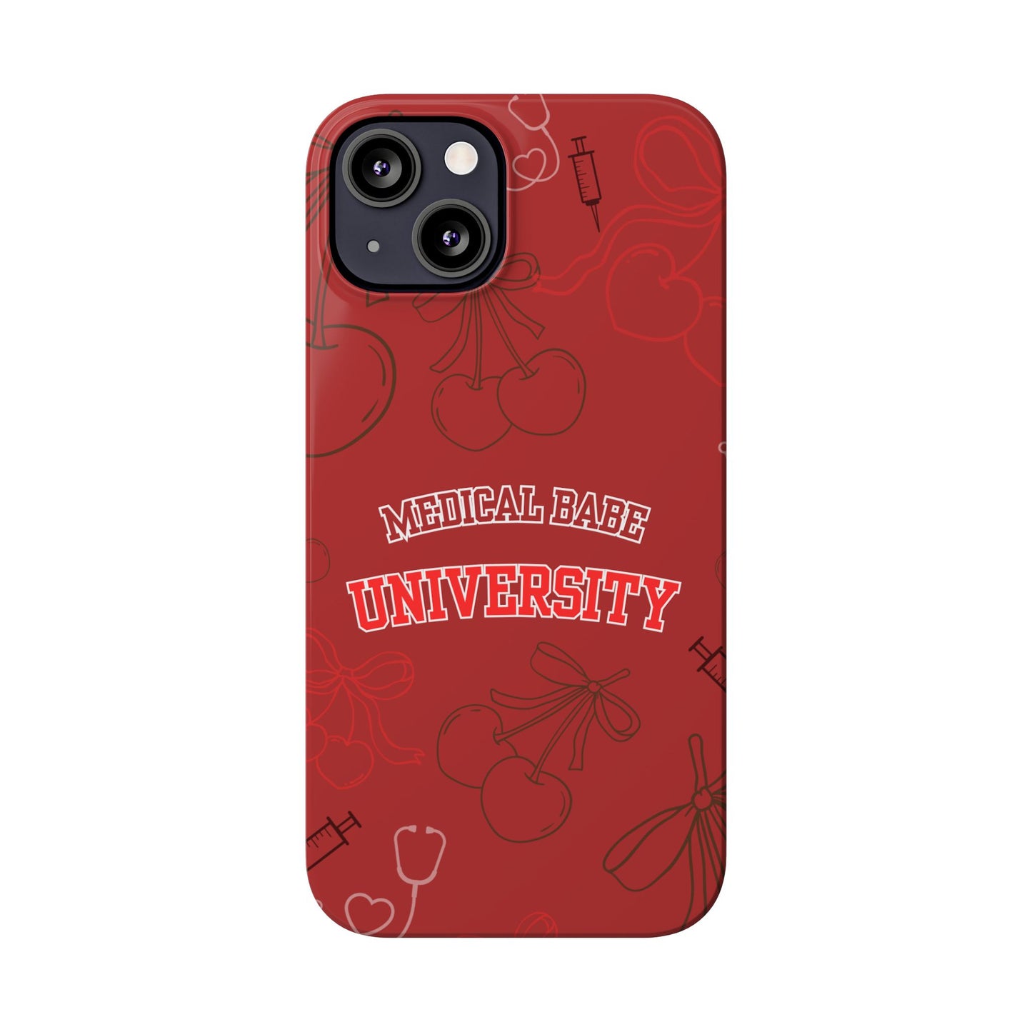 Cherry Theme Medical BABE UNIVERSITY SLIM PHONE CASE
