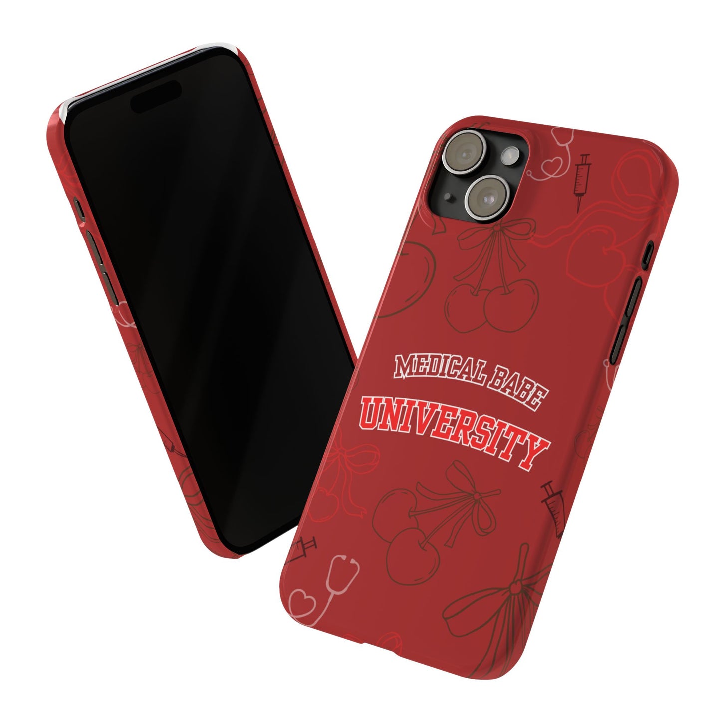 Cherry Theme Medical BABE UNIVERSITY SLIM PHONE CASE