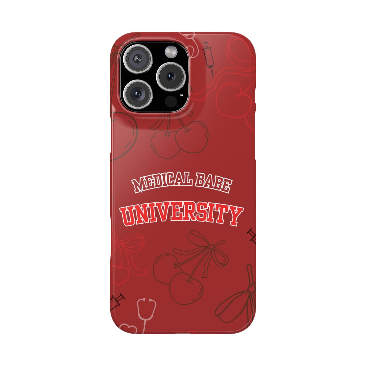 Cherry Theme Medical BABE UNIVERSITY SLIM PHONE CASE