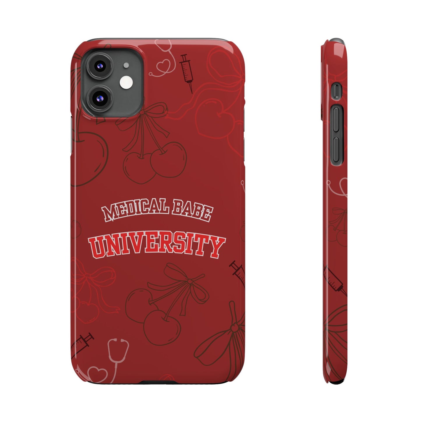 Cherry Theme Medical BABE UNIVERSITY SLIM PHONE CASE