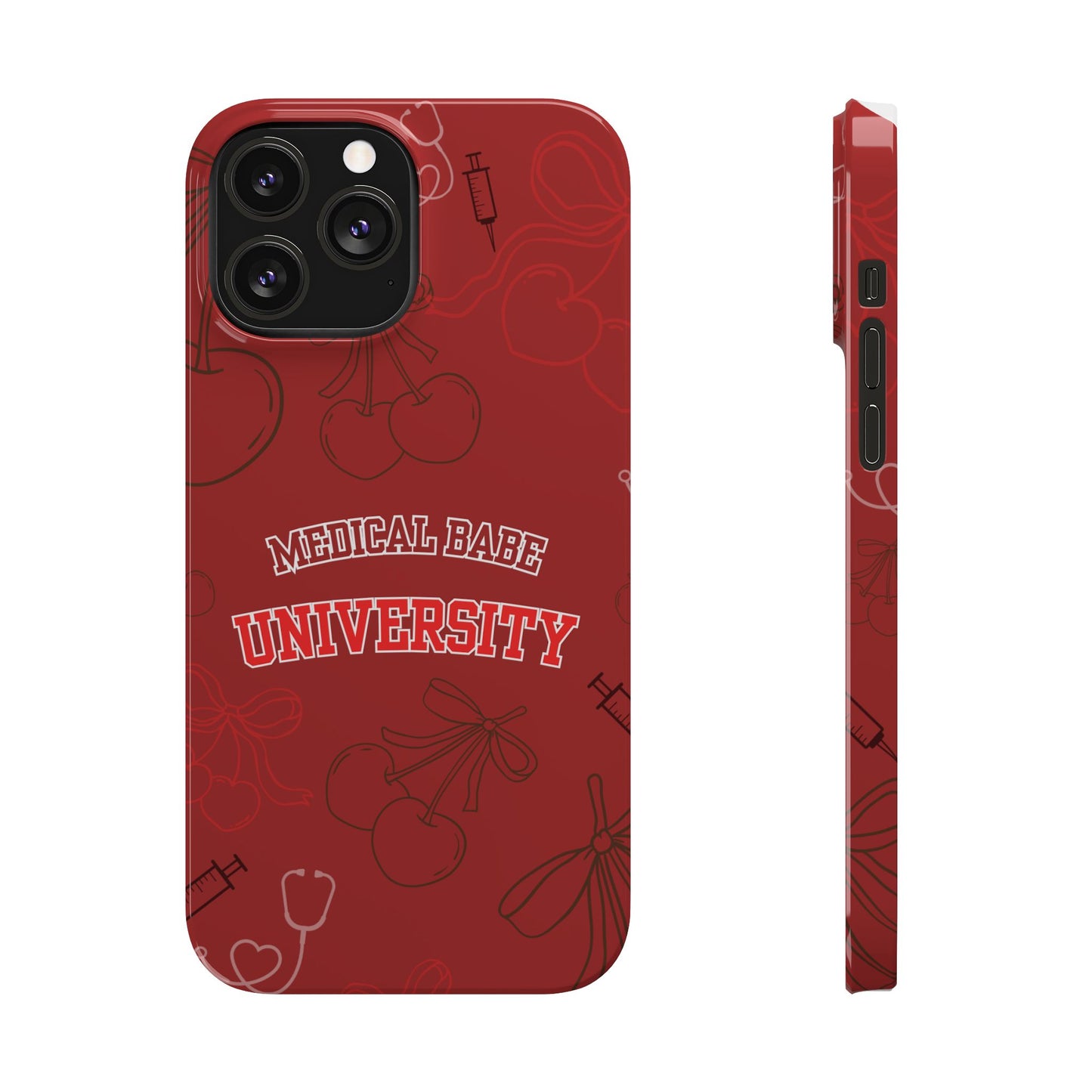 Cherry Theme Medical BABE UNIVERSITY SLIM PHONE CASE