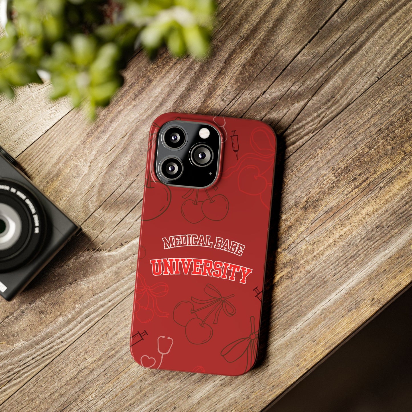 Cherry Theme Medical BABE UNIVERSITY SLIM PHONE CASE