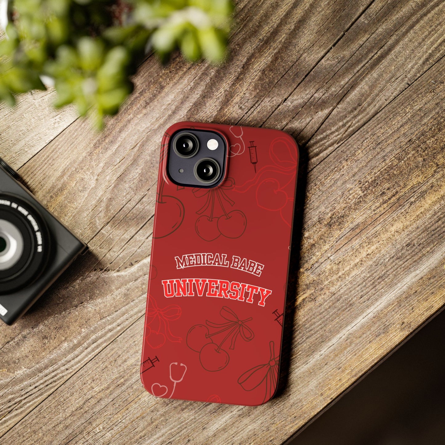 Cherry Theme Medical BABE UNIVERSITY SLIM PHONE CASE