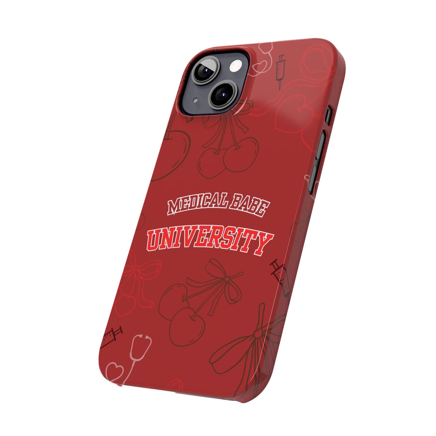 Cherry Theme Medical BABE UNIVERSITY SLIM PHONE CASE