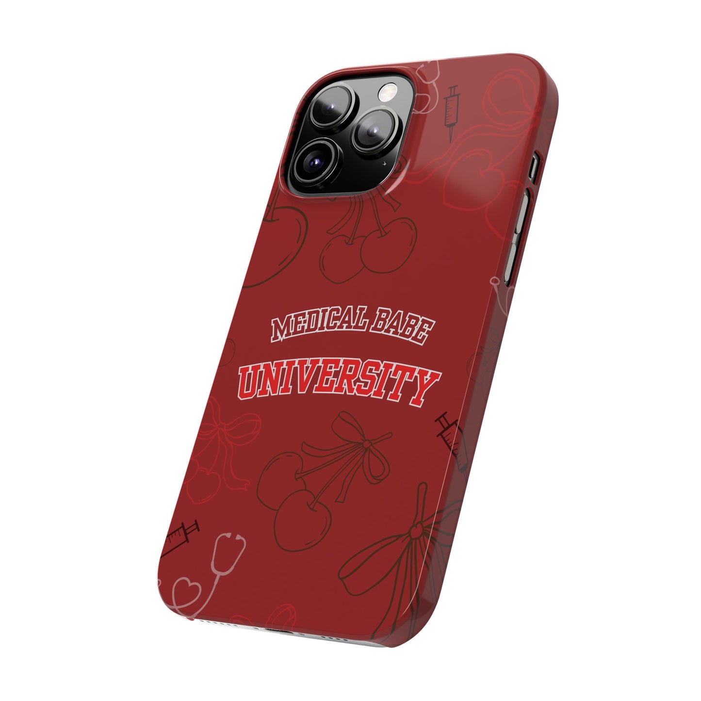 Cherry Theme Medical BABE UNIVERSITY SLIM PHONE CASE