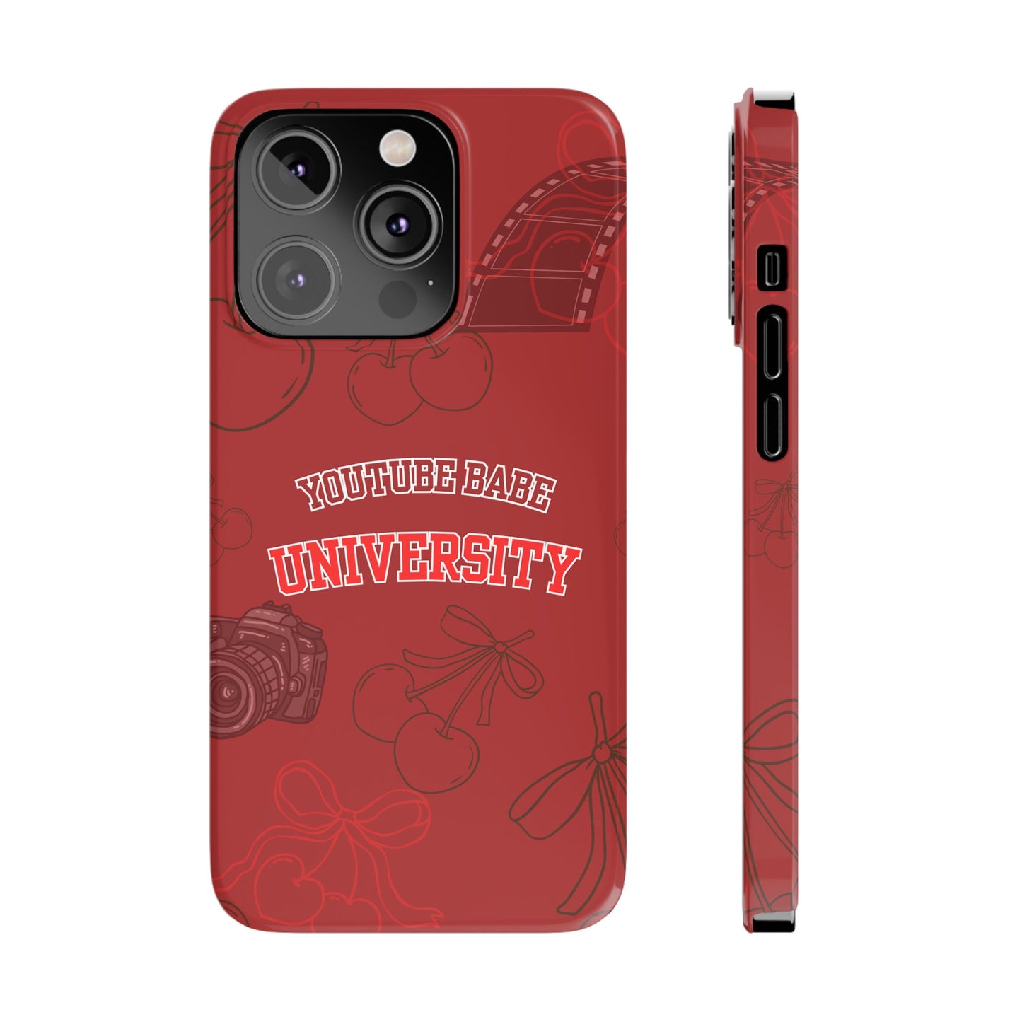 Cherry Theme YouTube BABE UNIVERSITY SLIM PHONE CASE