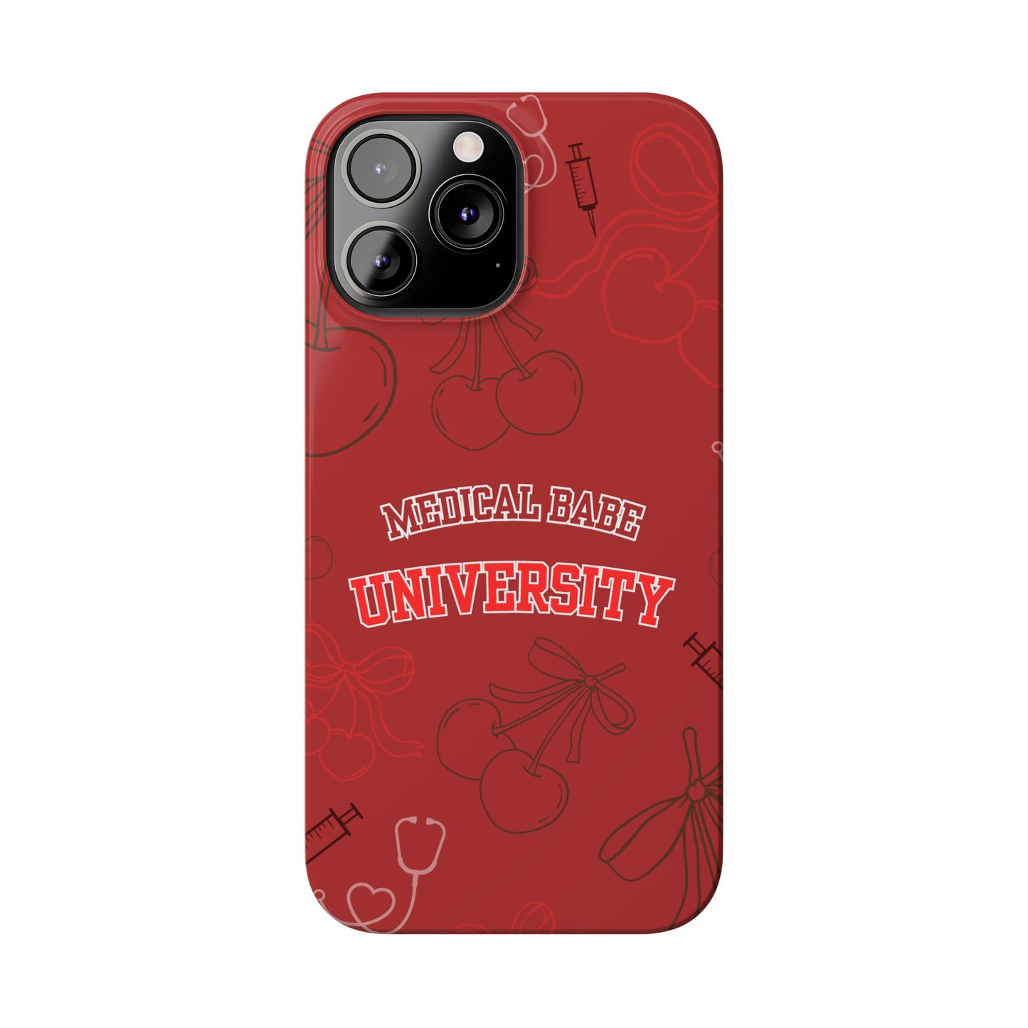 Cherry Theme Medical BABE UNIVERSITY SLIM PHONE CASE