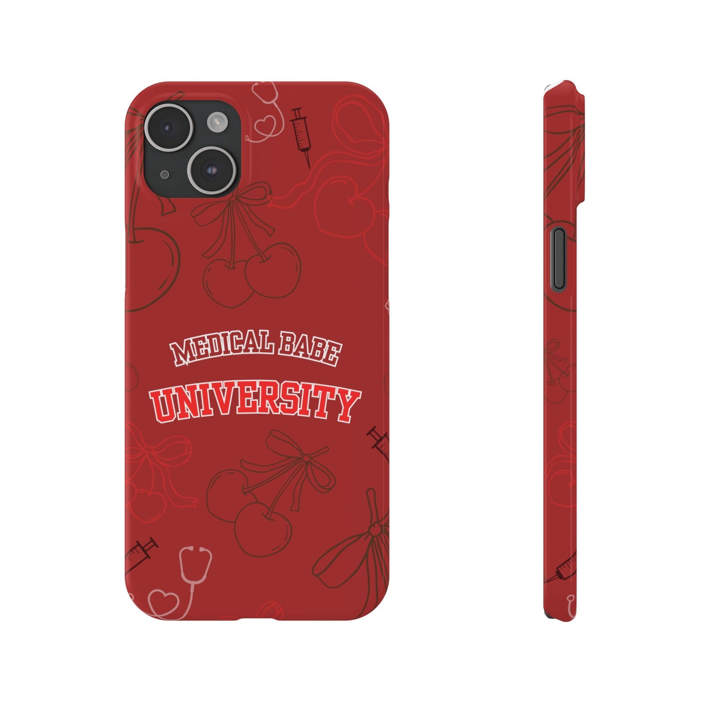 Cherry Theme Medical BABE UNIVERSITY SLIM PHONE CASE