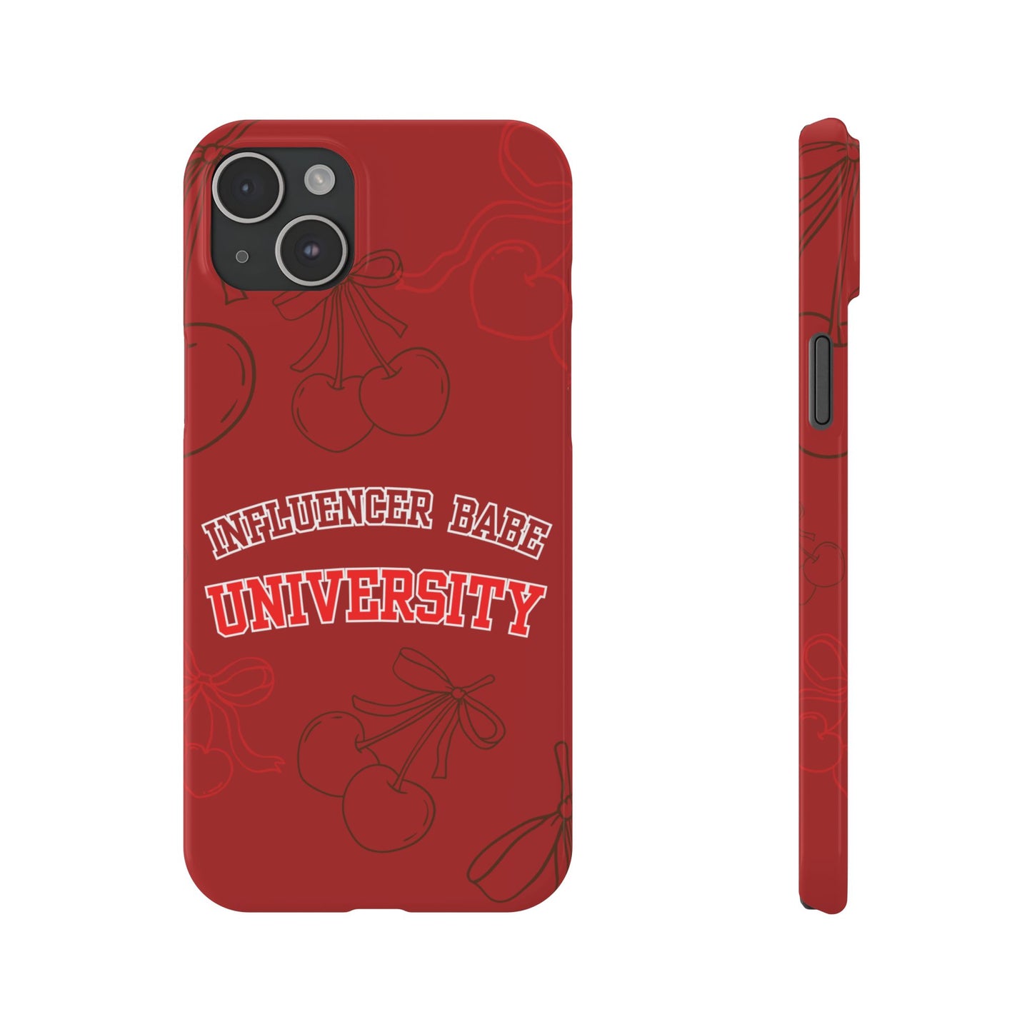 Cherry Theme Influencer BABE UNIVERSITY SLIM PHONE CASE