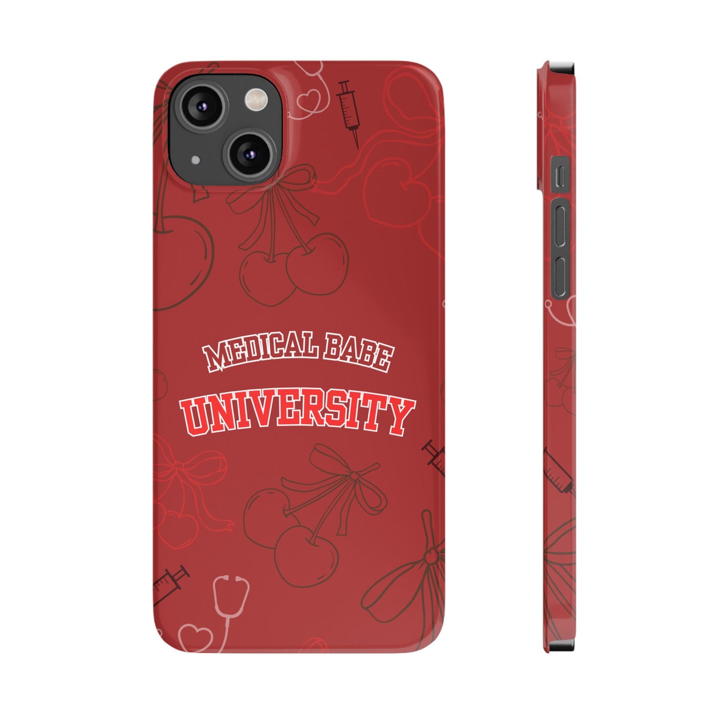 Cherry Theme Medical BABE UNIVERSITY SLIM PHONE CASE