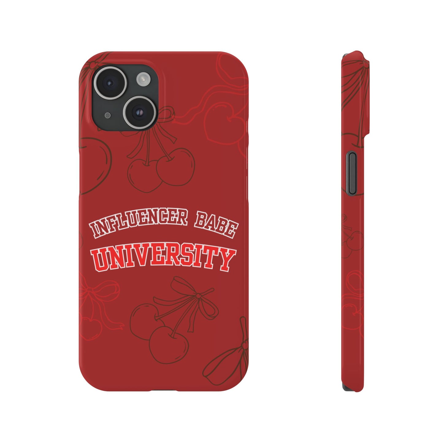 Cherry Theme Influencer BABE UNIVERSITY SLIM PHONE CASE