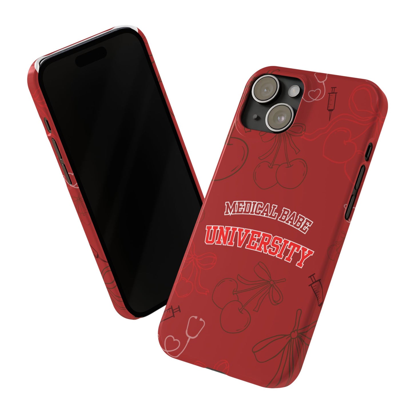 Cherry Theme Medical BABE UNIVERSITY SLIM PHONE CASE