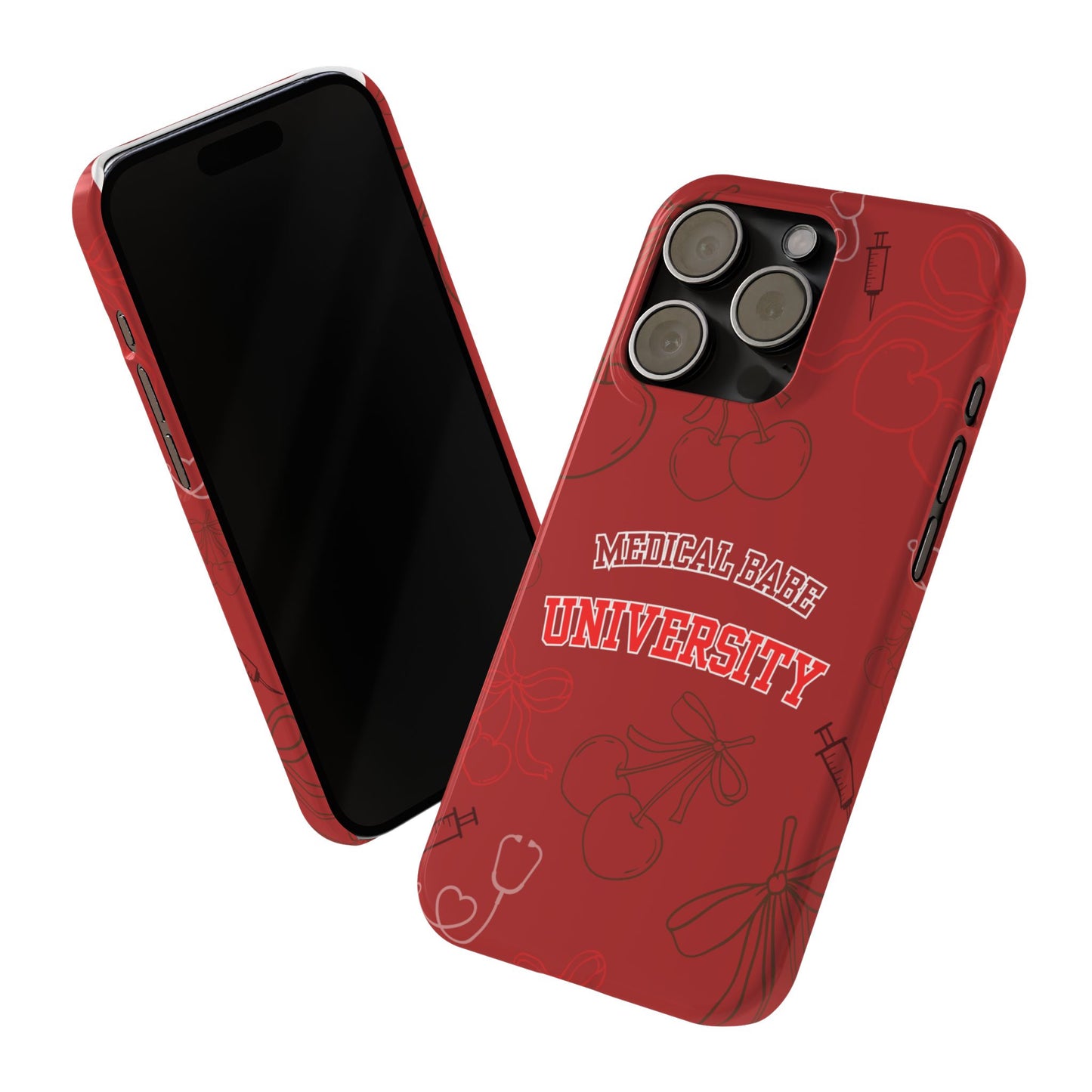 Cherry Theme Medical BABE UNIVERSITY SLIM PHONE CASE