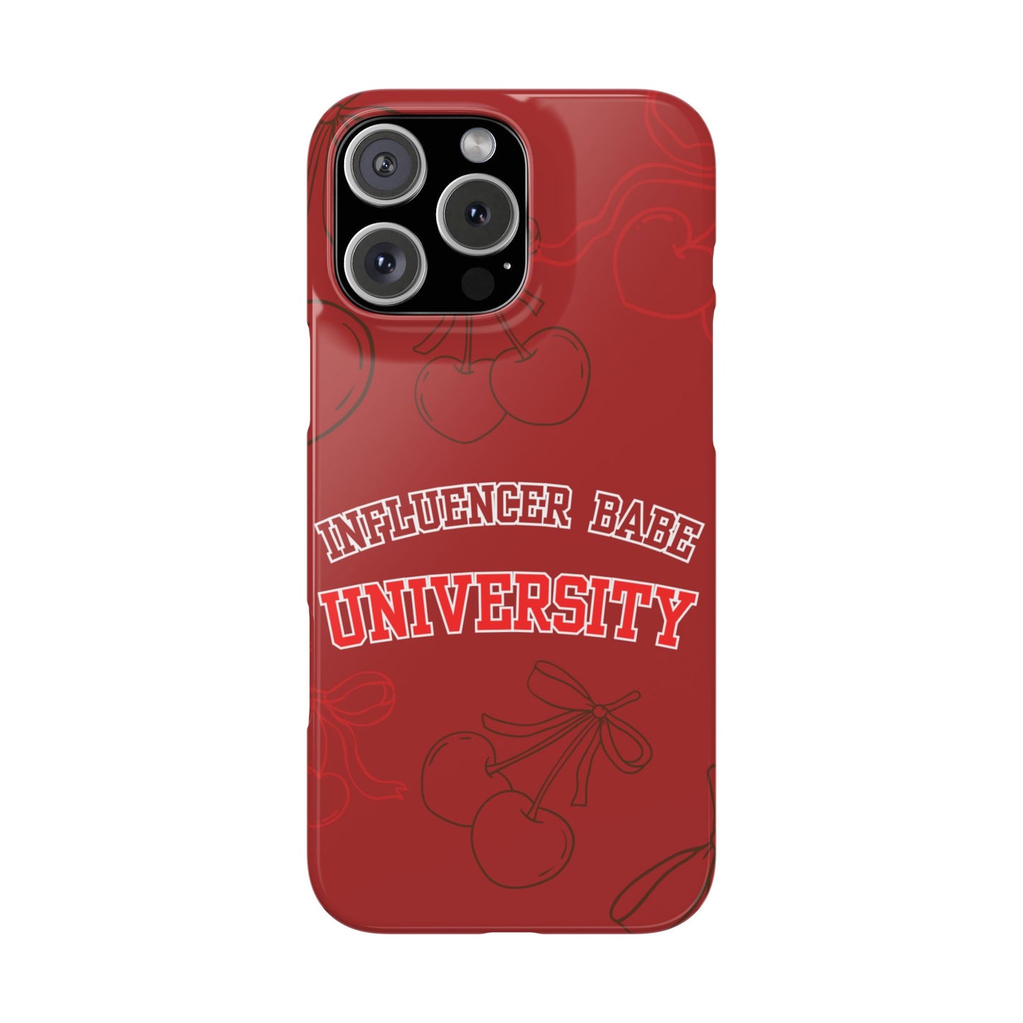Cherry Theme Influencer BABE UNIVERSITY SLIM PHONE CASE