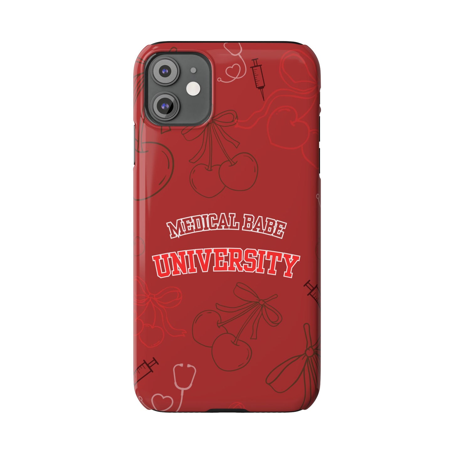 Cherry Theme Medical BABE UNIVERSITY SLIM PHONE CASE