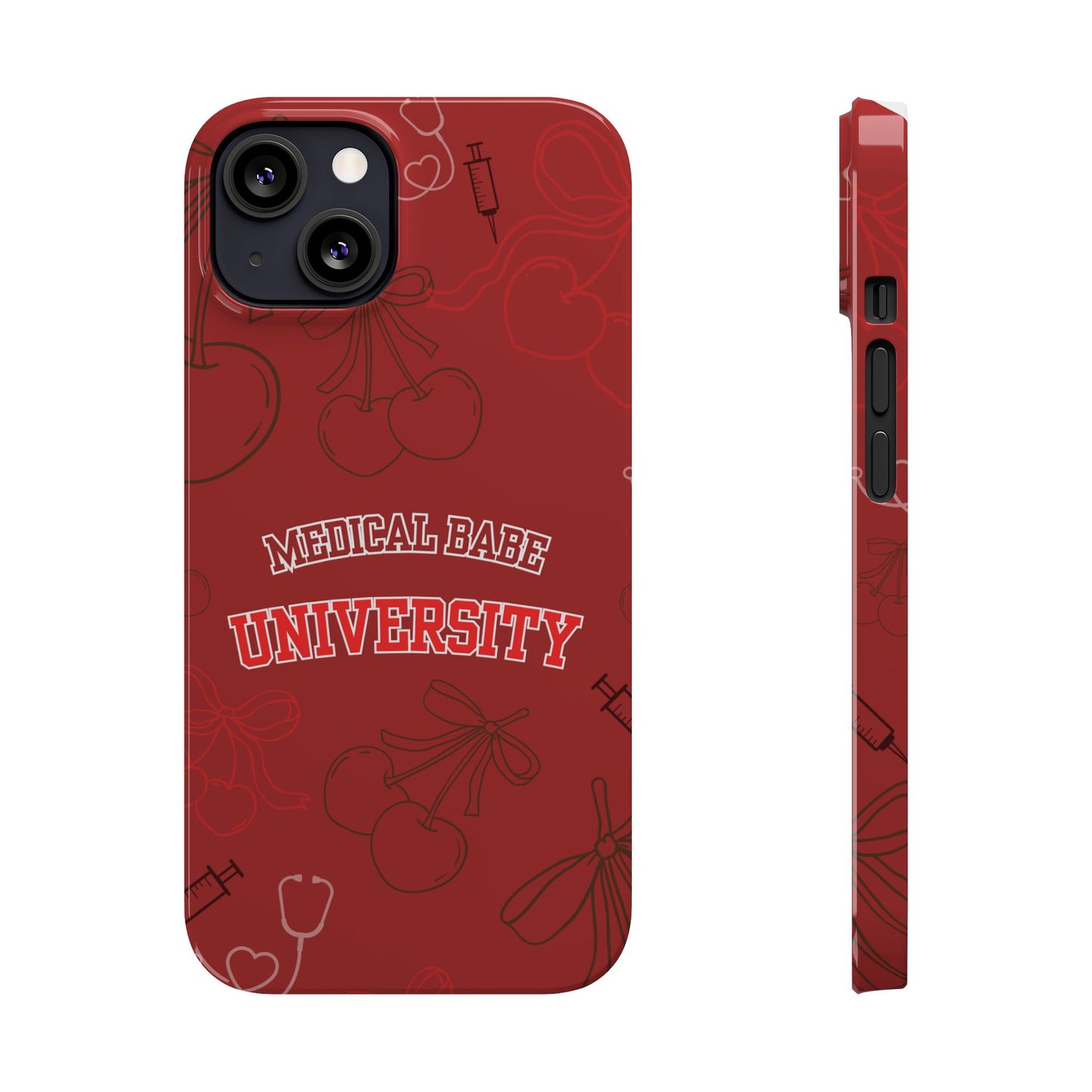 Cherry Theme Medical BABE UNIVERSITY SLIM PHONE CASE