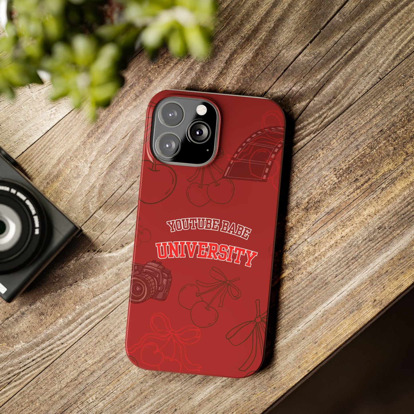 Cherry Theme YouTube BABE UNIVERSITY SLIM PHONE CASE