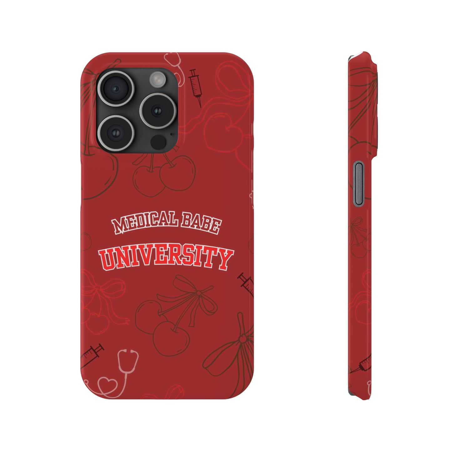 Cherry Theme Medical BABE UNIVERSITY SLIM PHONE CASE