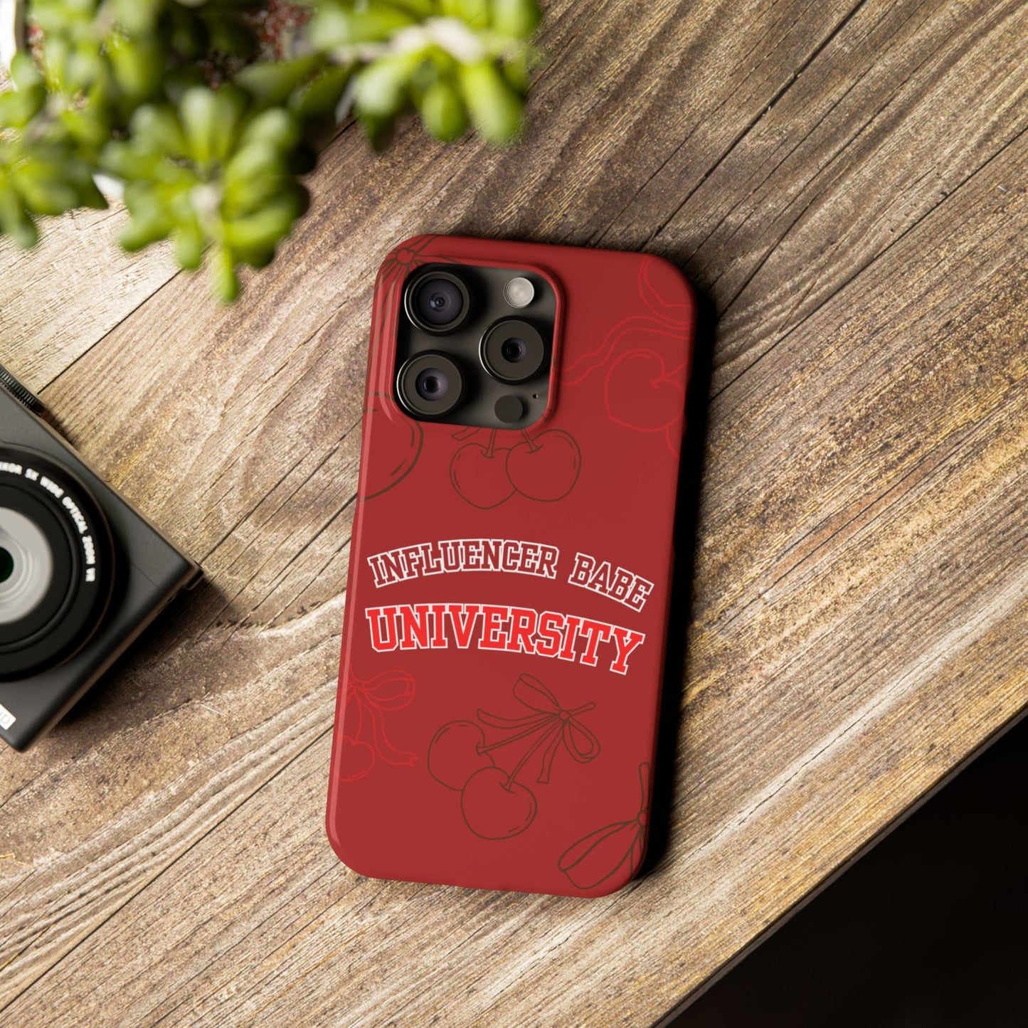 Cherry Theme Influencer  BABE UNIVERSITY SLIM PHONE CASE