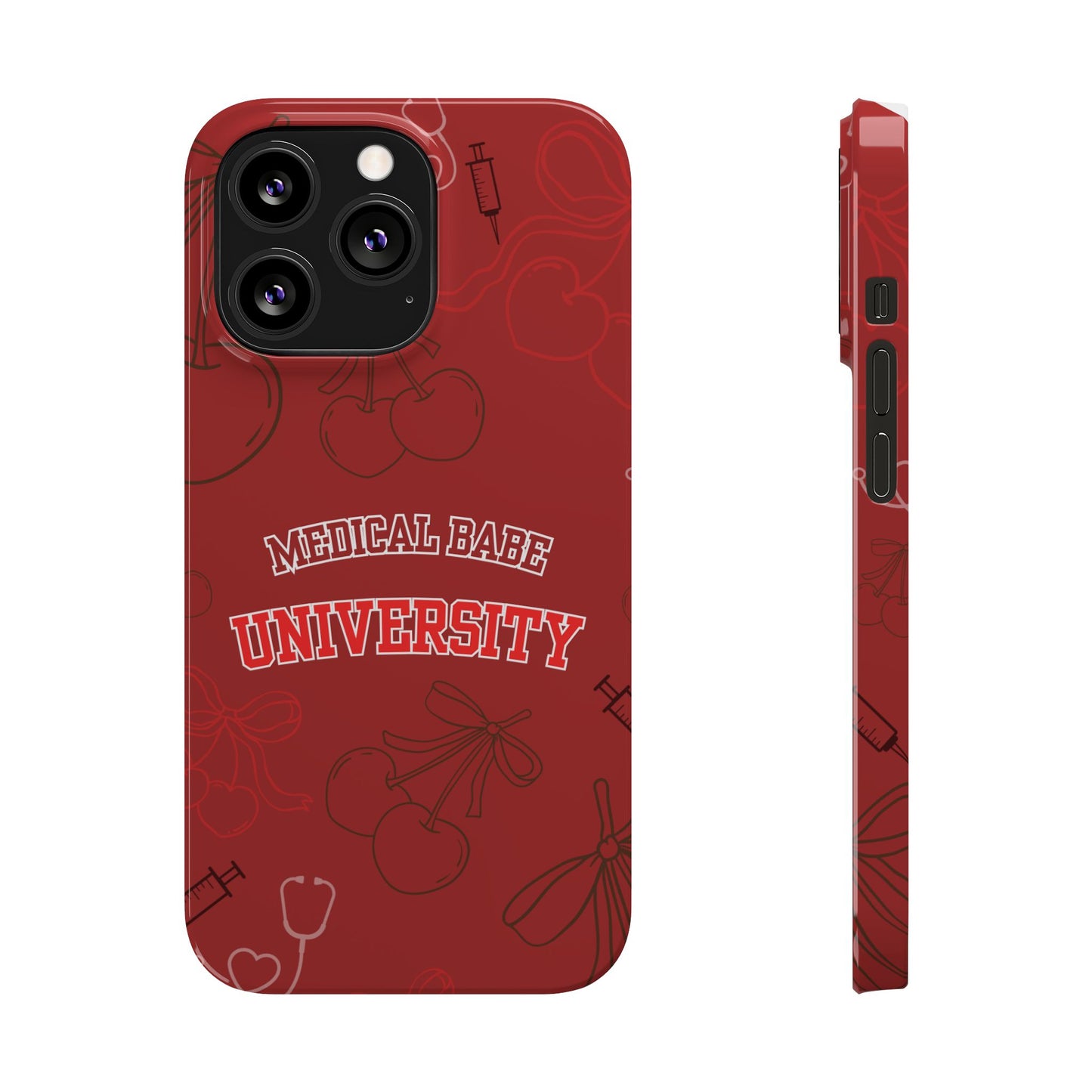 Cherry Theme Medical  BABE UNIVERSITY SLIM PHONE CASE