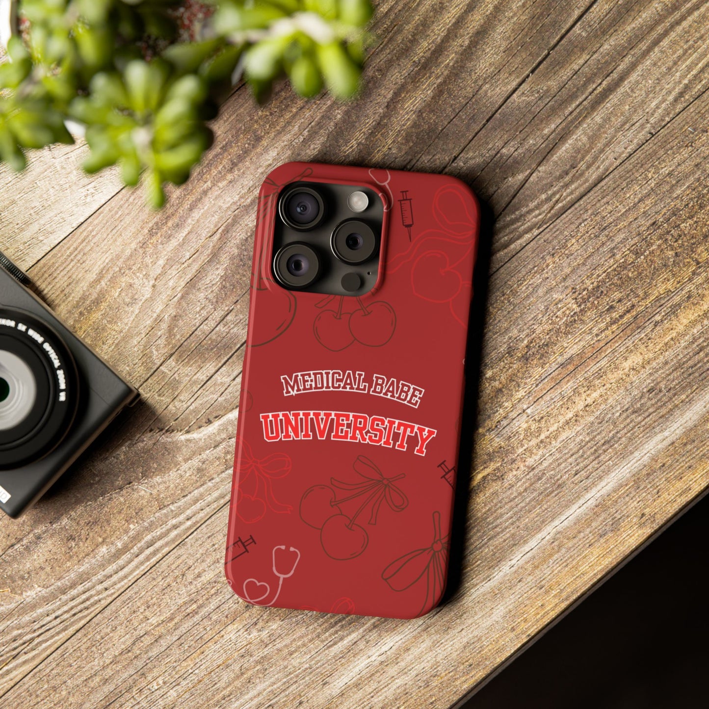 Cherry Theme Medical  BABE UNIVERSITY SLIM PHONE CASE