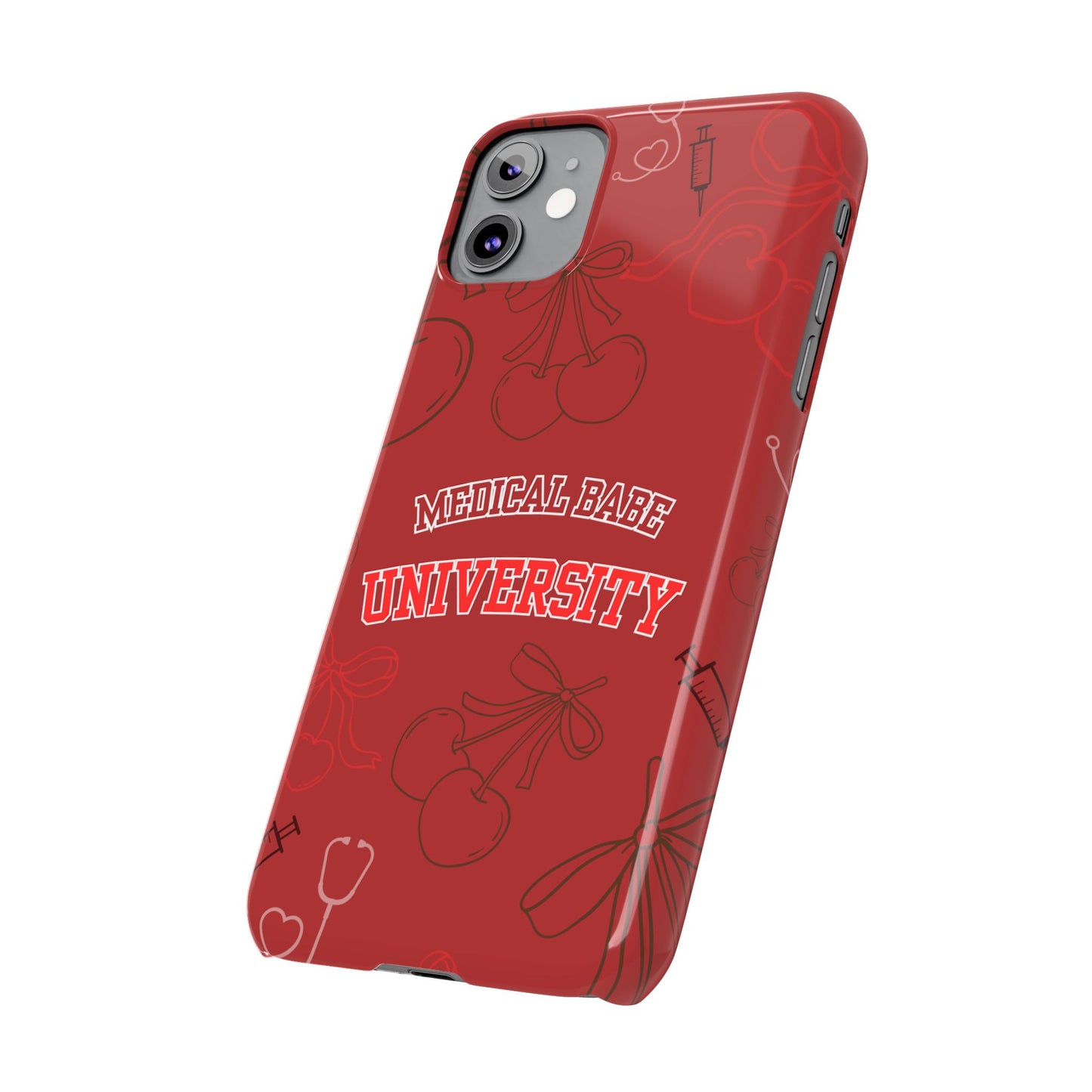 Cherry Theme Medical  BABE UNIVERSITY SLIM PHONE CASE