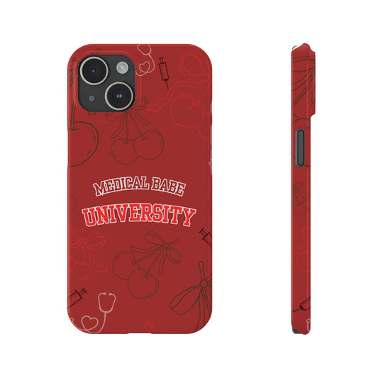 Cherry Theme Medical  BABE UNIVERSITY SLIM PHONE CASE