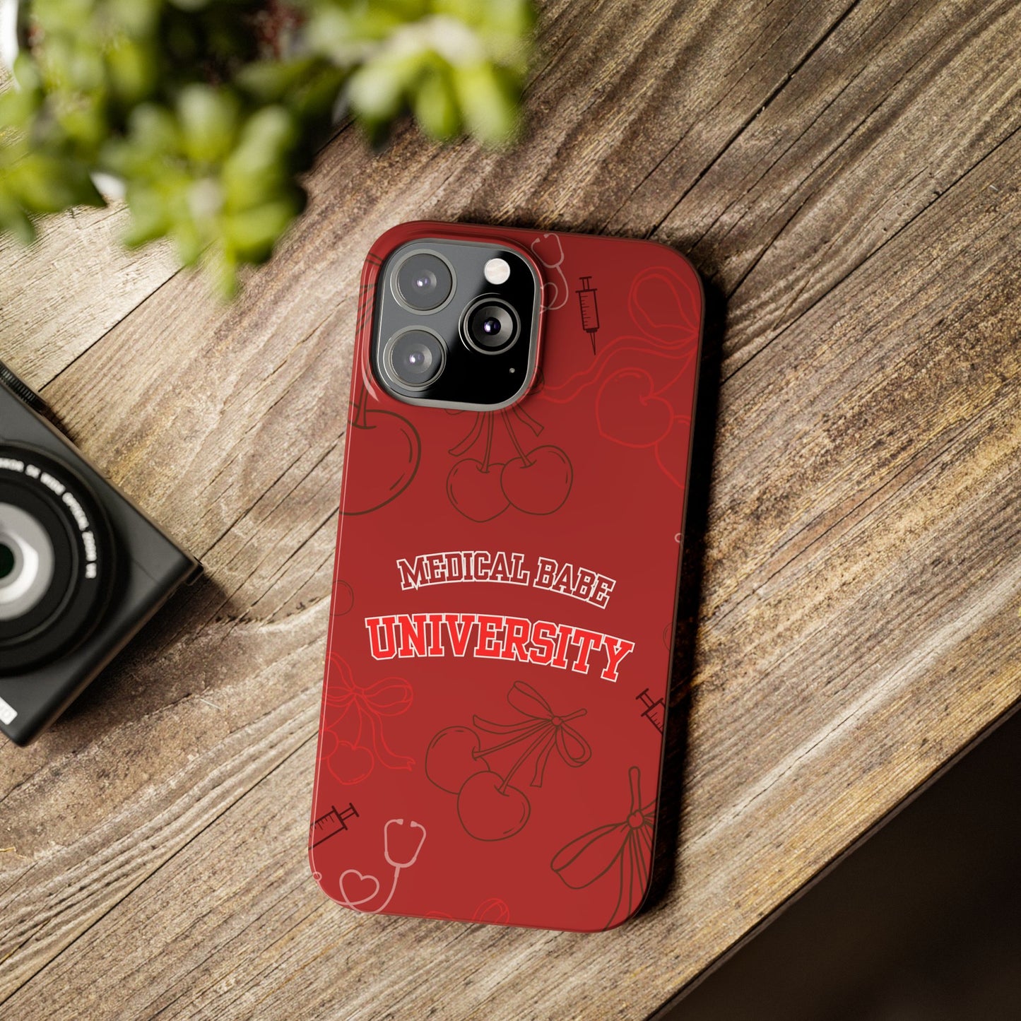 Cherry Theme Medical  BABE UNIVERSITY SLIM PHONE CASE