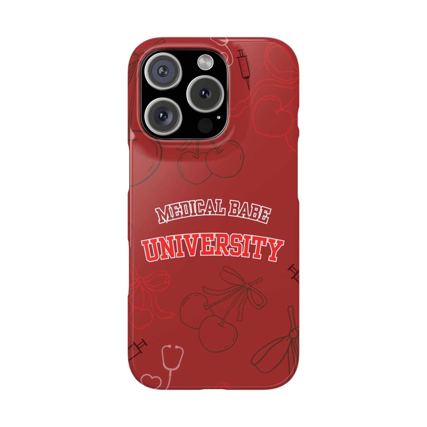 Cherry Theme Medical  BABE UNIVERSITY SLIM PHONE CASE