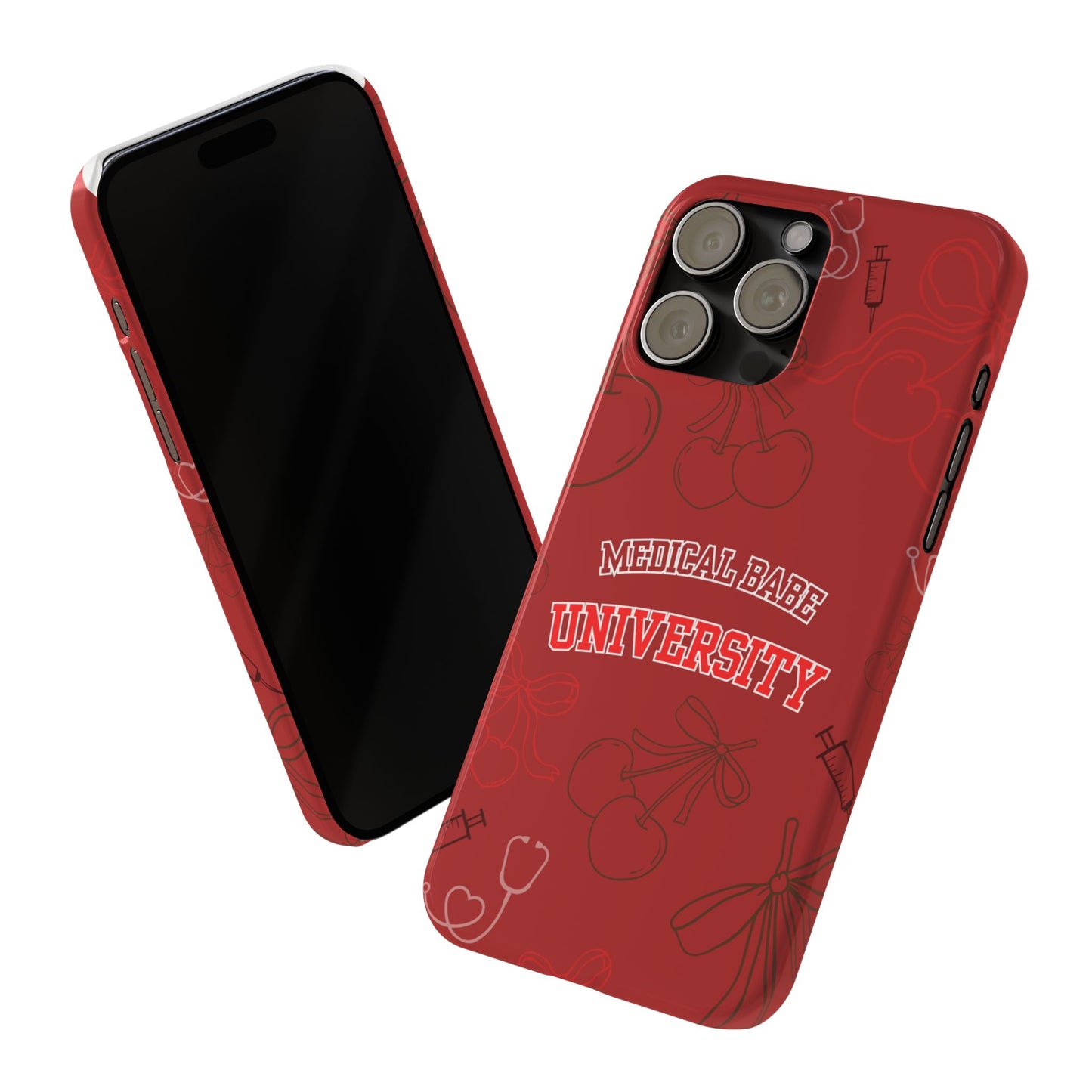 Cherry Theme Medical  BABE UNIVERSITY SLIM PHONE CASE
