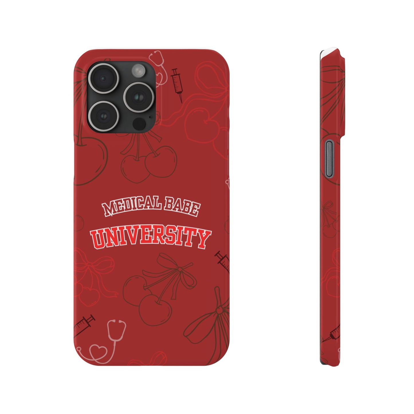 Cherry Theme Medical  BABE UNIVERSITY SLIM PHONE CASE