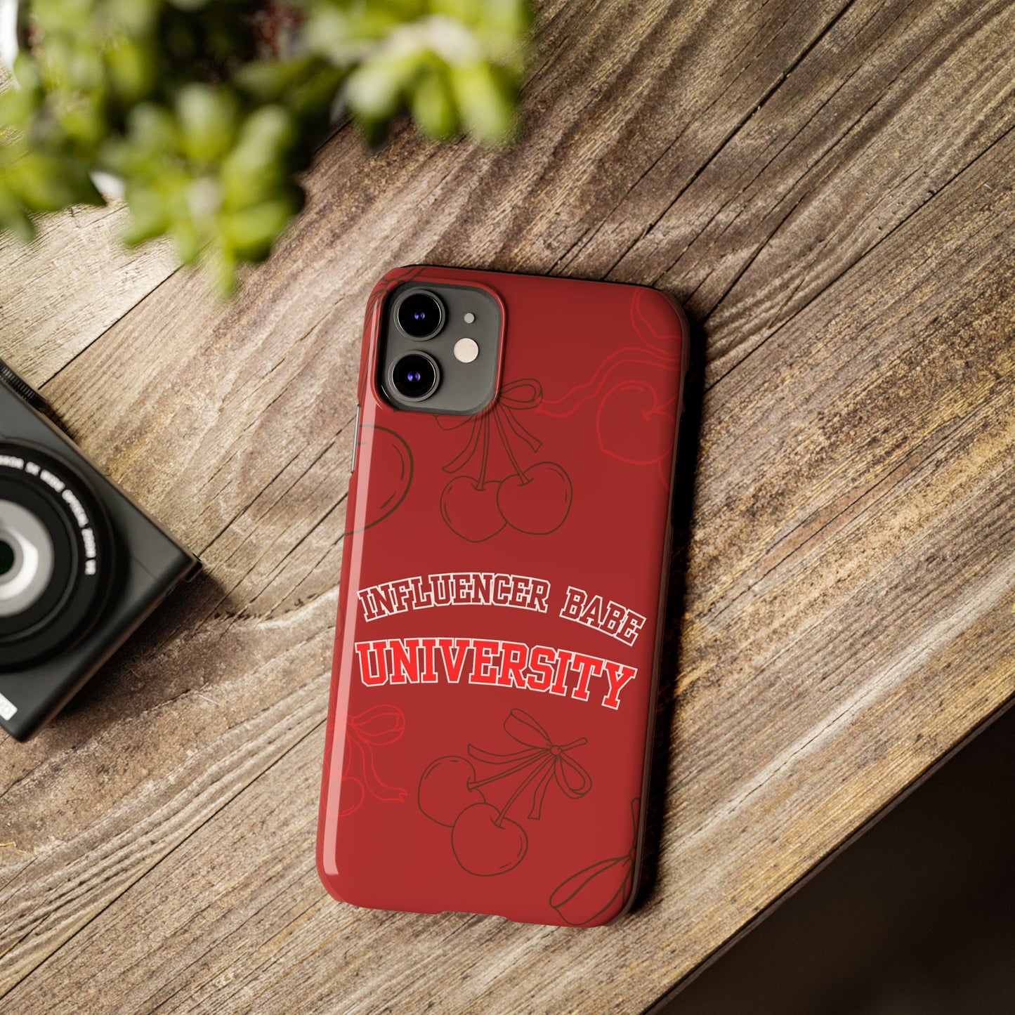 Cherry Theme Influencer  BABE UNIVERSITY SLIM PHONE CASE