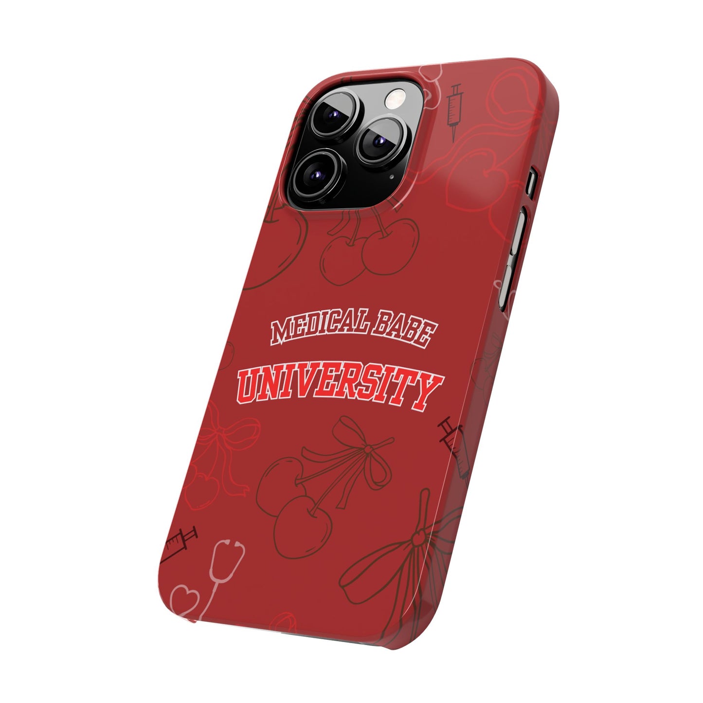 Cherry Theme Medical  BABE UNIVERSITY SLIM PHONE CASE