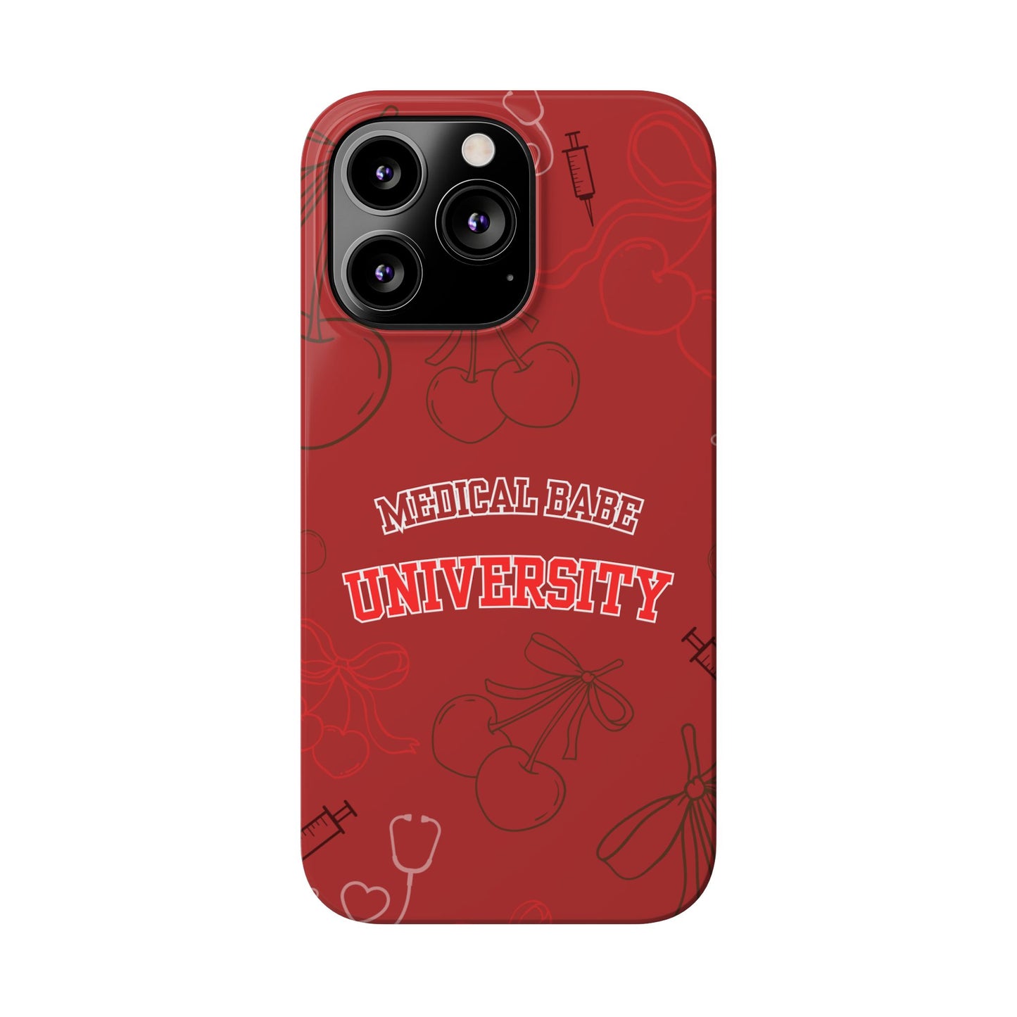 Cherry Theme Medical  BABE UNIVERSITY SLIM PHONE CASE