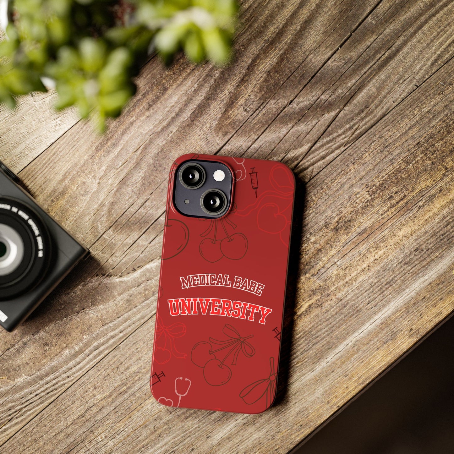Cherry Theme Medical  BABE UNIVERSITY SLIM PHONE CASE