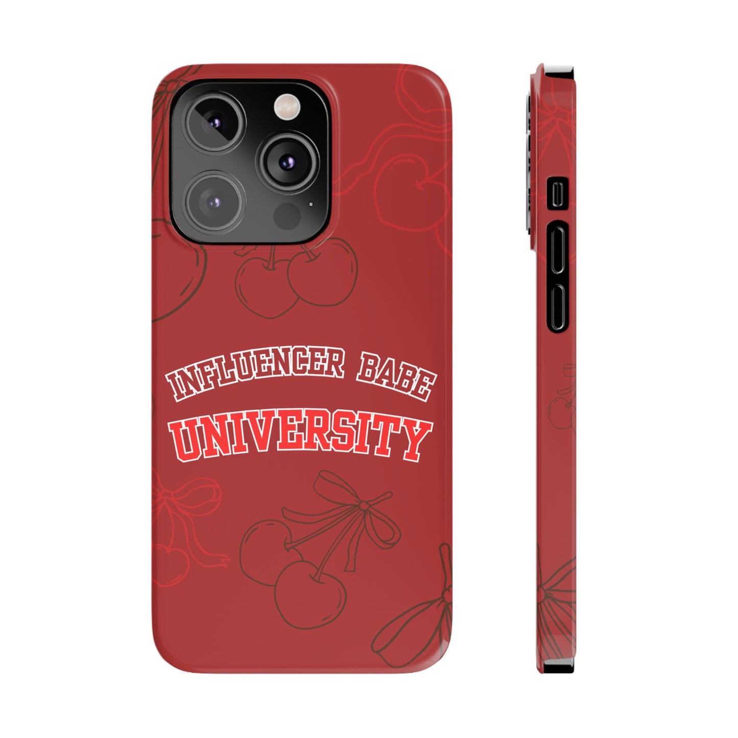 Cherry Theme Influencer  BABE UNIVERSITY SLIM PHONE CASE