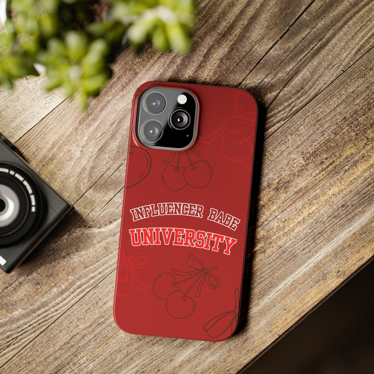 Cherry Theme Influencer  BABE UNIVERSITY SLIM PHONE CASE