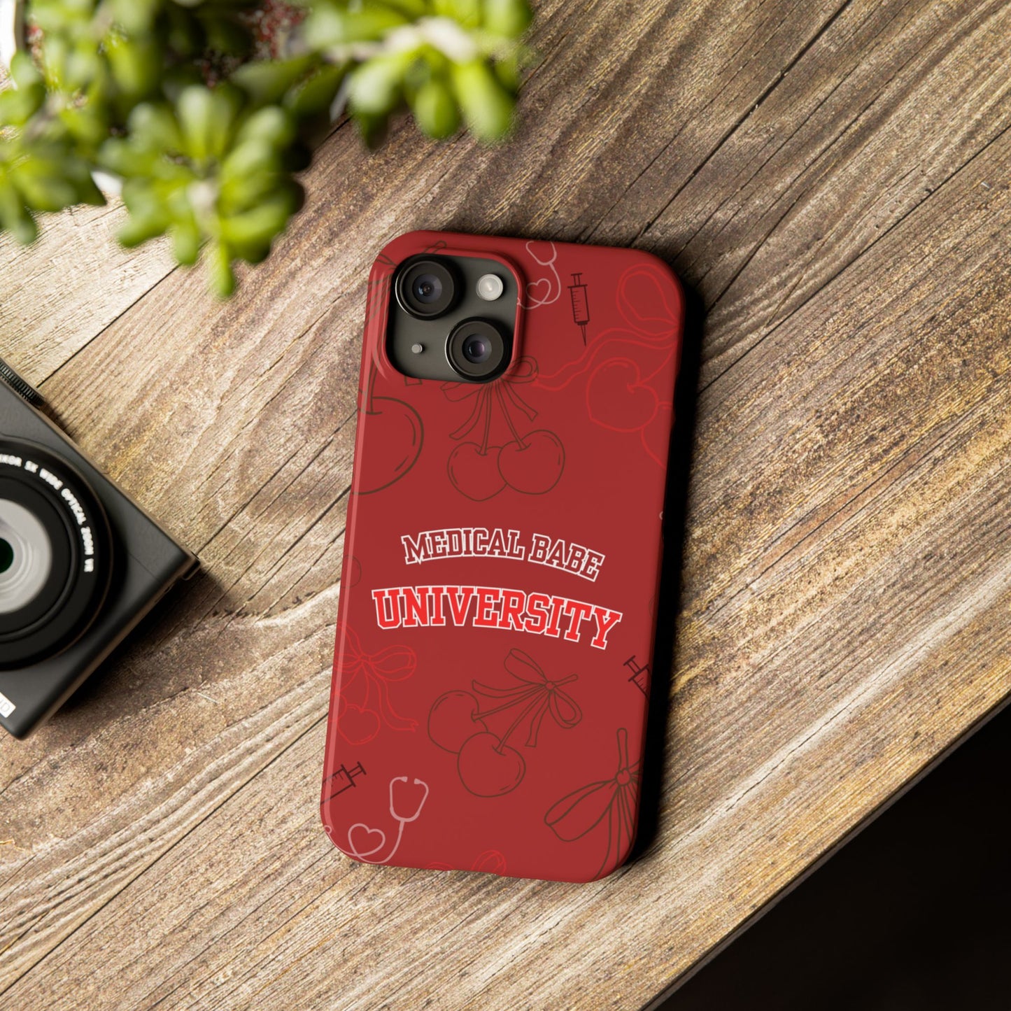 Cherry Theme Medical  BABE UNIVERSITY SLIM PHONE CASE