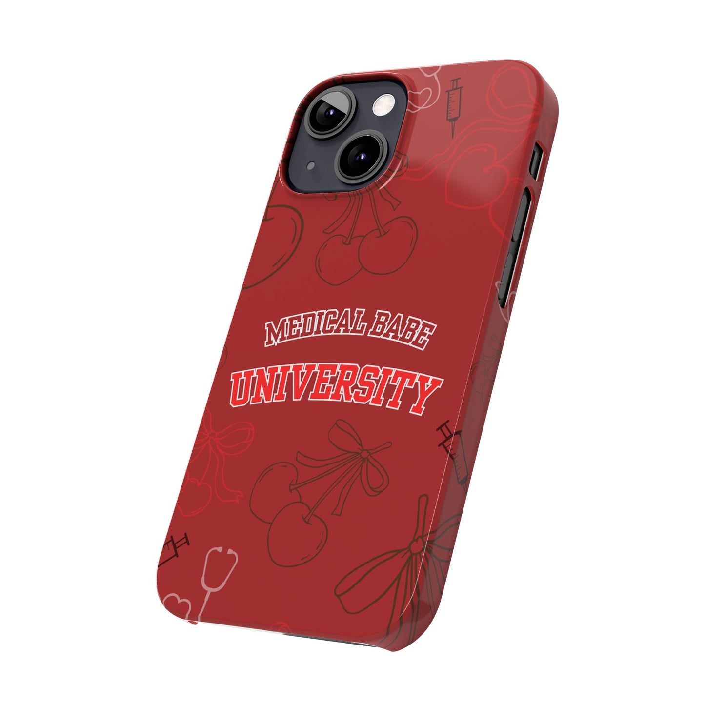 Cherry Theme Medical  BABE UNIVERSITY SLIM PHONE CASE