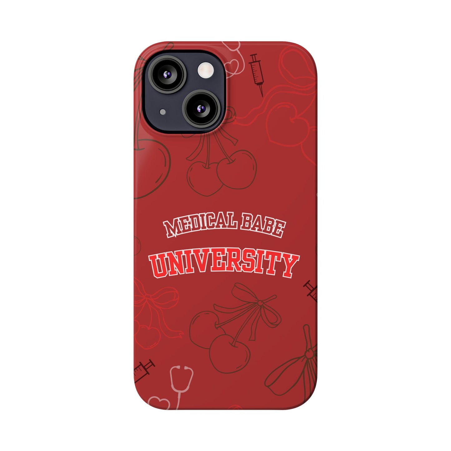 Cherry Theme Medical  BABE UNIVERSITY SLIM PHONE CASE